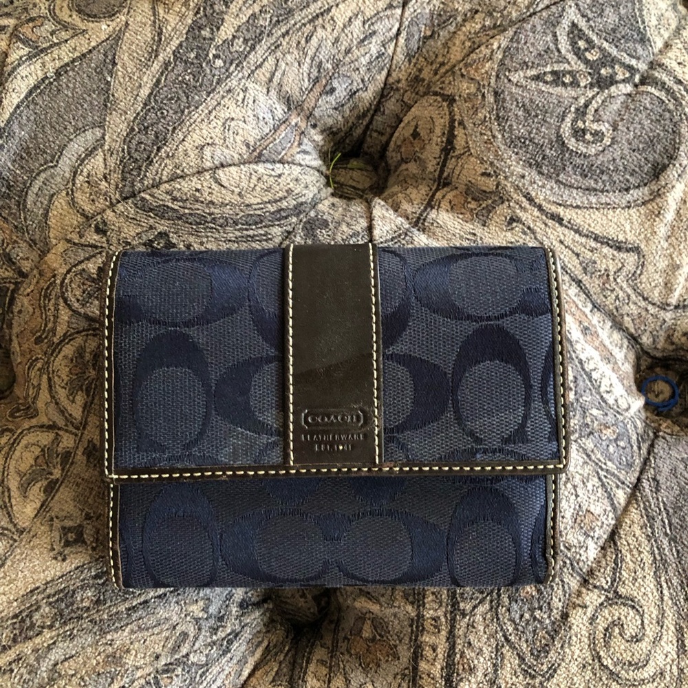 Navy blue coach wallet